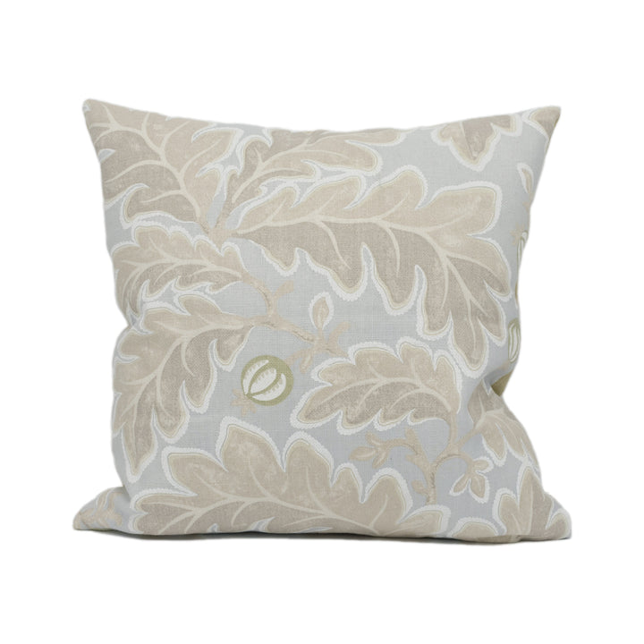 Colefax and Fowler - Melbury - Old Blue -  Subdued Oversized Leafy Foliage Cushion Cover - Handmade Throw Pillow - Designer Home Décor