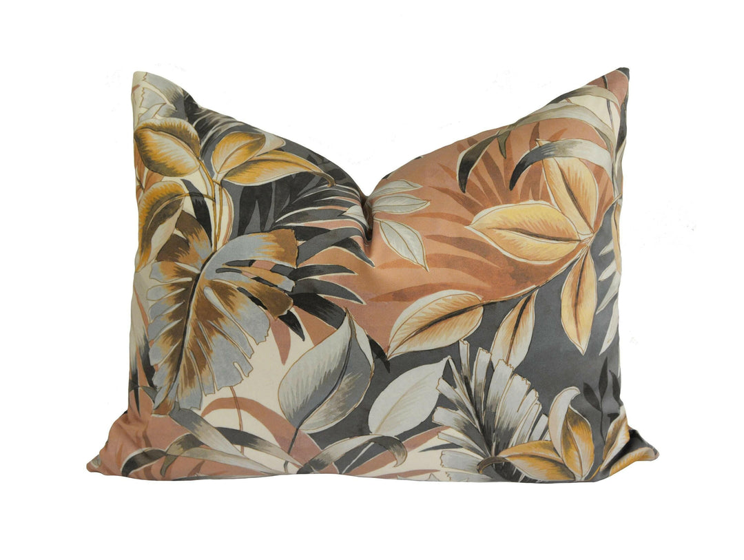 Casamance - Dypsis - Rose Poudree - Abundant Tropical Jungle Silhouette Designer Cushion Cover - Luxury Throw Pillow - Handmade Home Decor.
