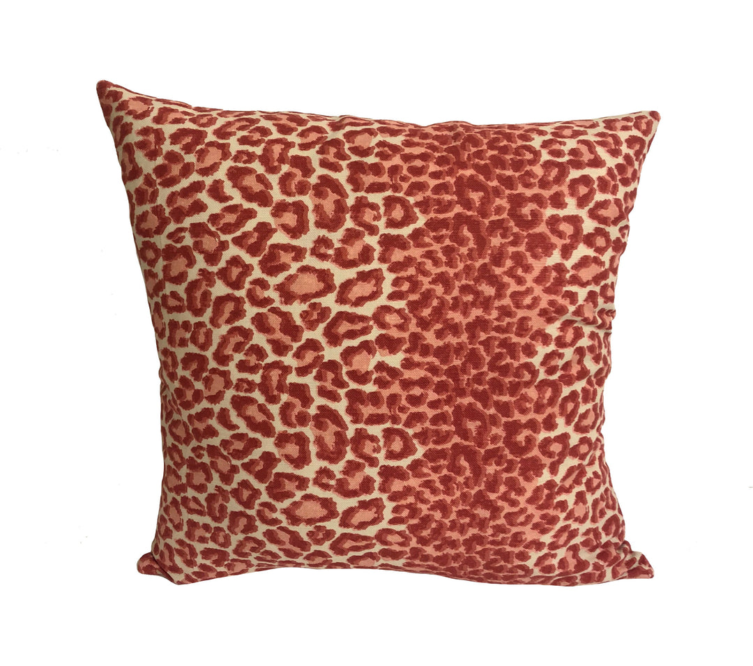 Colefax and Fowler - Panthera - Red - Soft Animal Print Stripe Designer Cushion Cover - Luxury Throw Pillow Handmade Home Decor