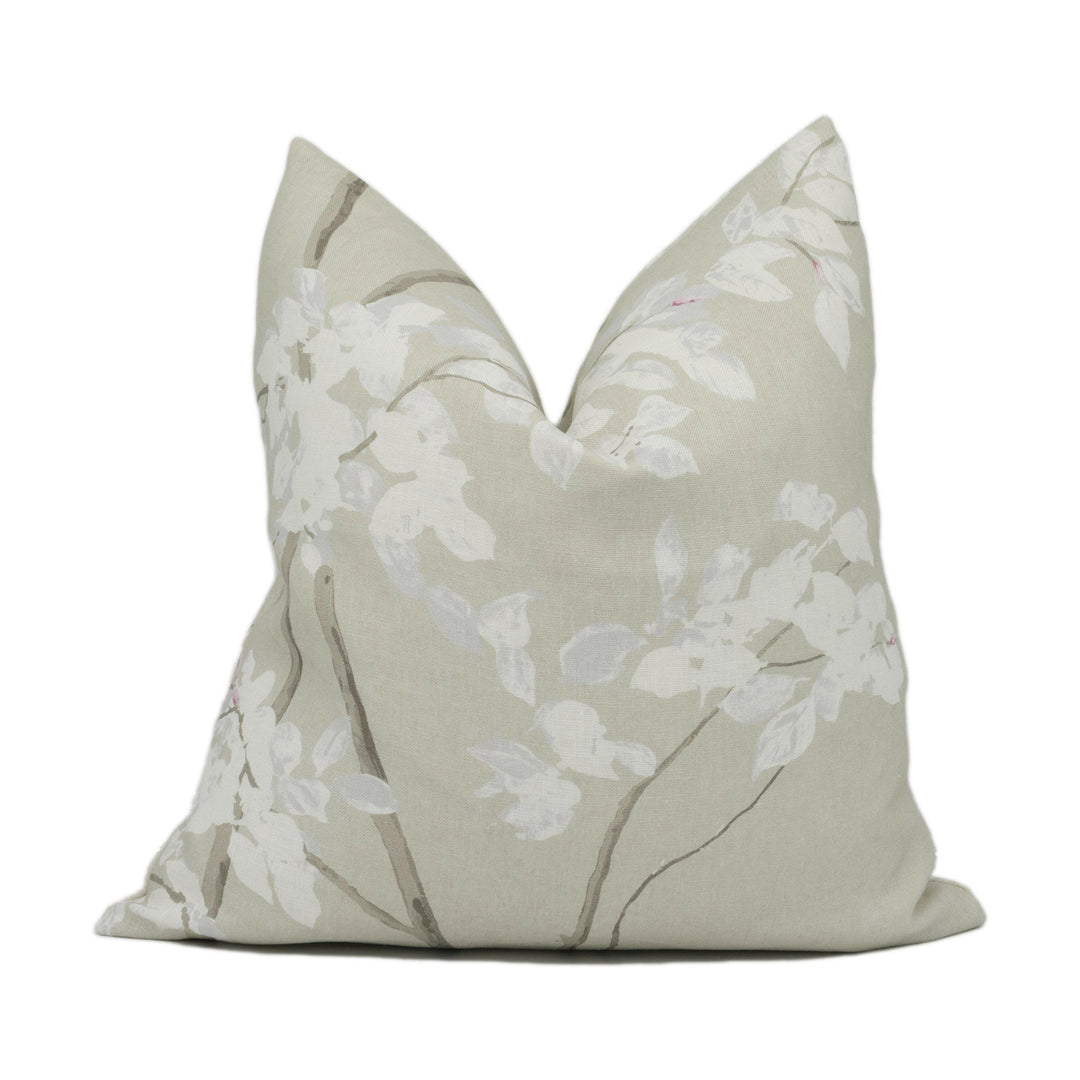 Lewis & wood - Beech - Linen - Beautiful Delicate Tree Sapling Motif Cushion Cover - Handmade Throw Pillow - Designer Home Décor.