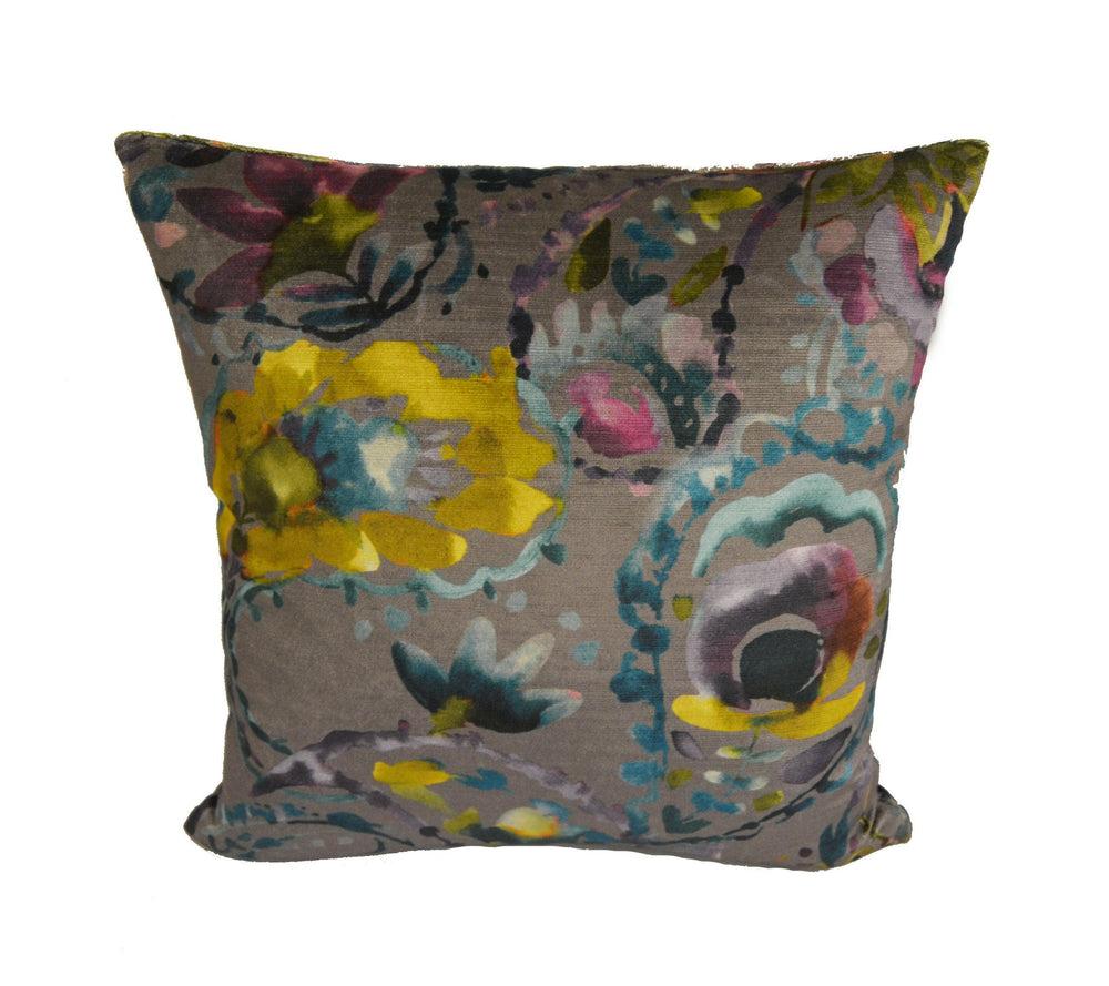 Voyage Decoration - Shrabana - Peacock - Sumptuous Paisley Velvet Cushion Cover - Handmade Throw Pillow Designer Home Decor.