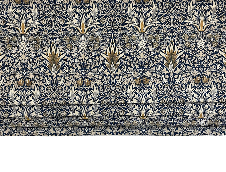William Morris - Snakeshead - Indigo / Hemp - Professionally Made Roman Blind Made to Measure.