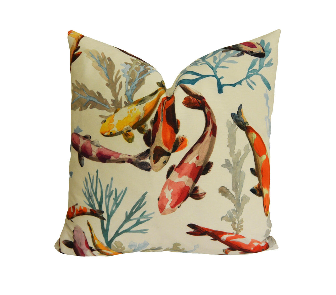 Manuel Canovas - Salina - Epices -  Elegant Asiatic Koi Carp Designer Cushion Cover - Handmade Throw Pillow - Designer Home Decor.