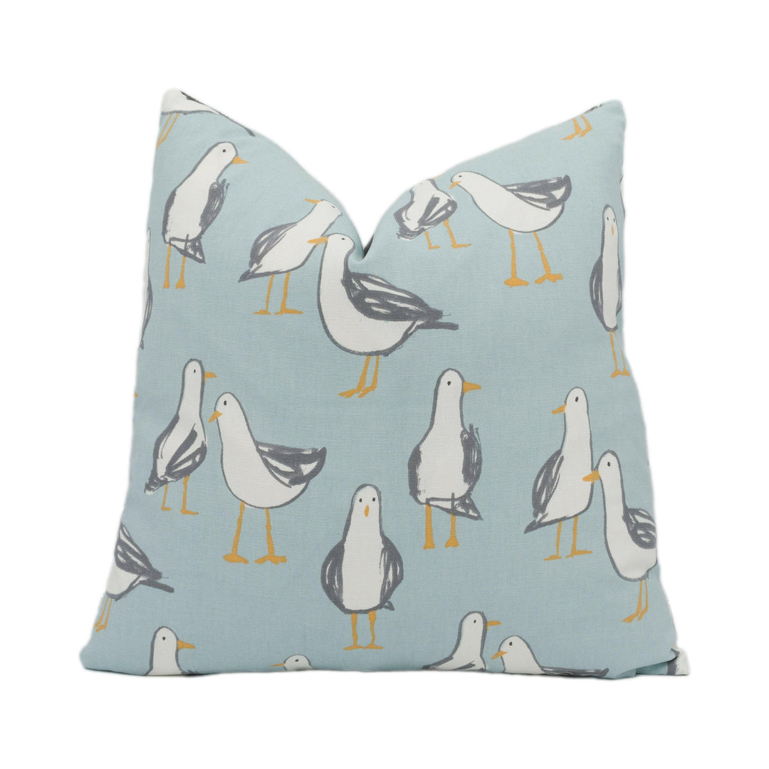 Clarke & Clarke x Studio G - Laridae - Duckegg - Whimsical Cushion Cover Handmade Throw Pillow Designer Home Décor.