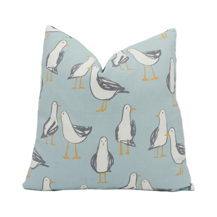 Clarke & Clarke x Studio G - Laridae - Duckegg - Whimsical Cushion Cover Handmade Throw Pillow Designer Home Décor.
