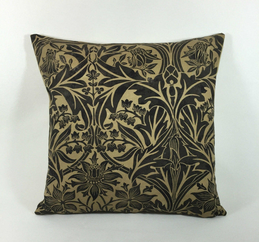 William Morris - Bluebell - Black / Manilla - Classic English Designer Cushion Cover Stunning Designer Throw Pillow Home Decor.