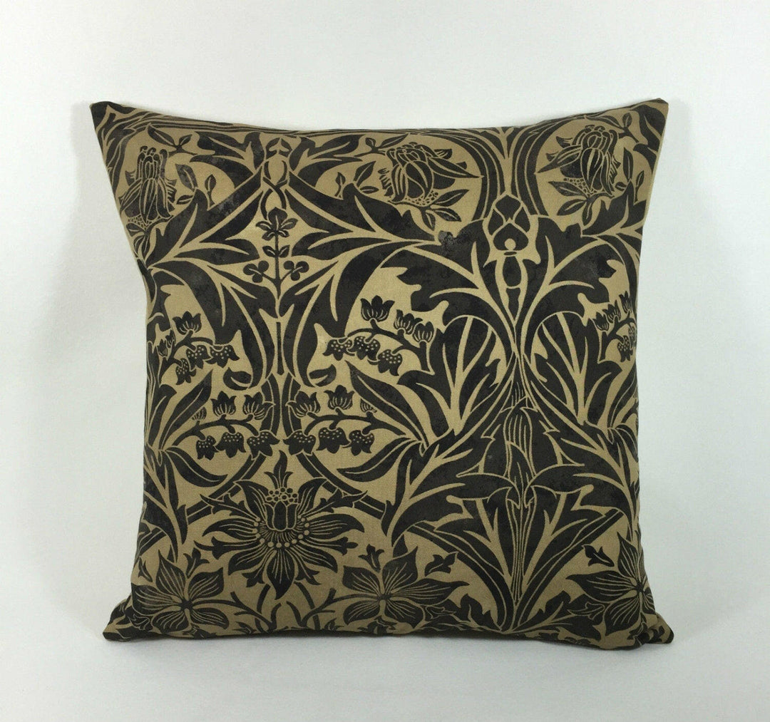 William Morris - Bluebell - Black / Manilla - Classic English Designer Cushion Cover Stunning Designer Throw Pillow Home Decor.