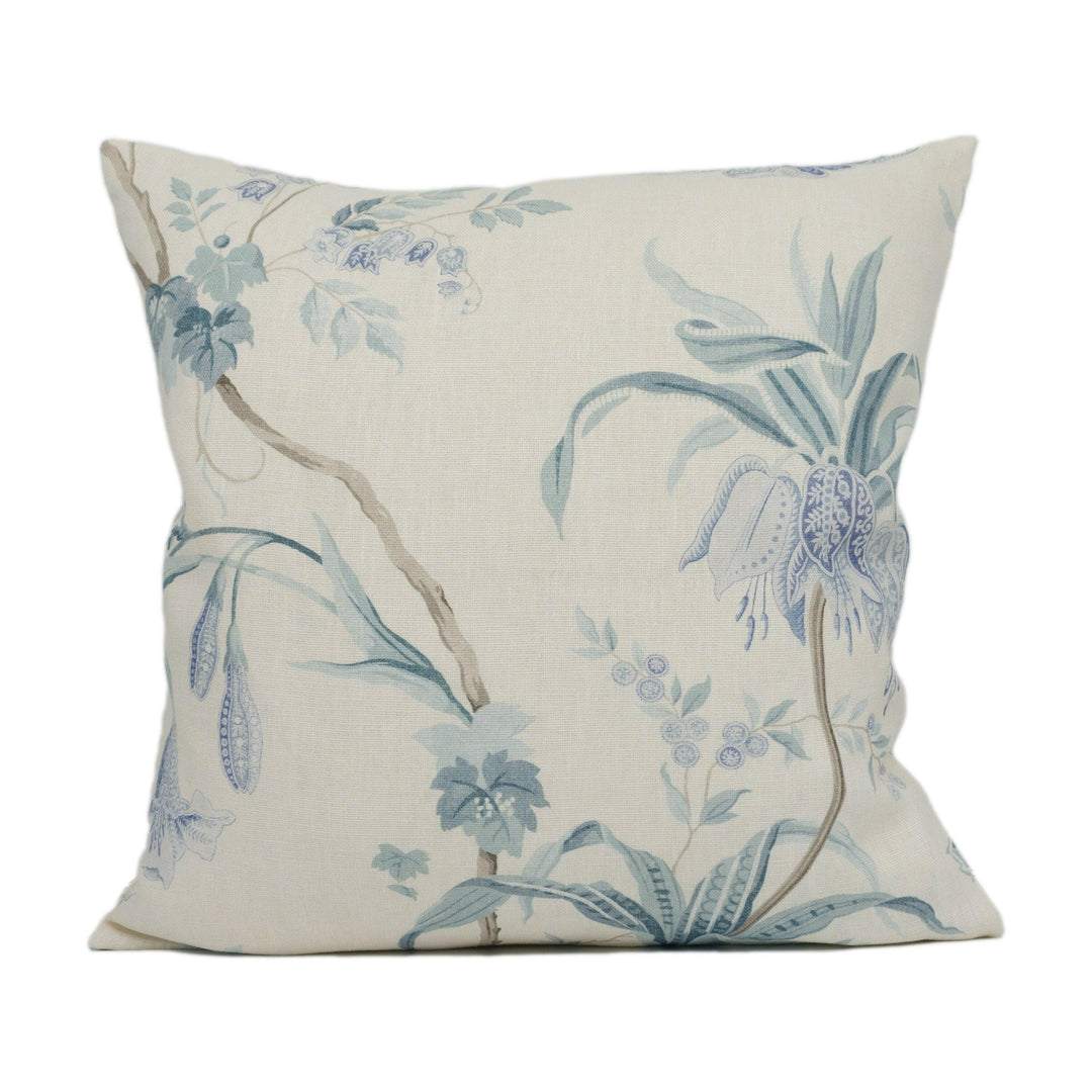Colefax and Fowler - Datura - Blue - Subtle Demure Classic Floral Cushion Cover - Handmade Throw Pillow - Designer Home Décor.