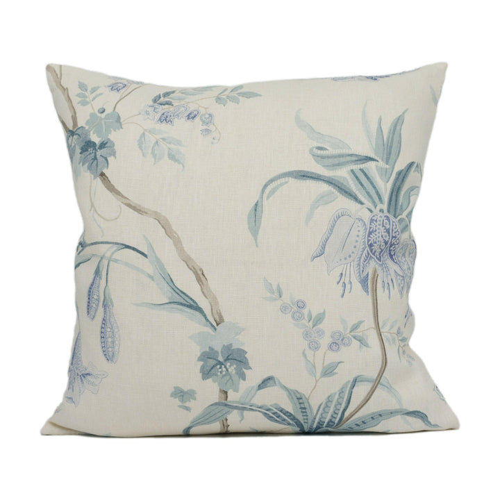 Colefax and Fowler - Datura - Blue - Subtle Demure Classic Floral Cushion Cover - Handmade Throw Pillow - Designer Home Décor.