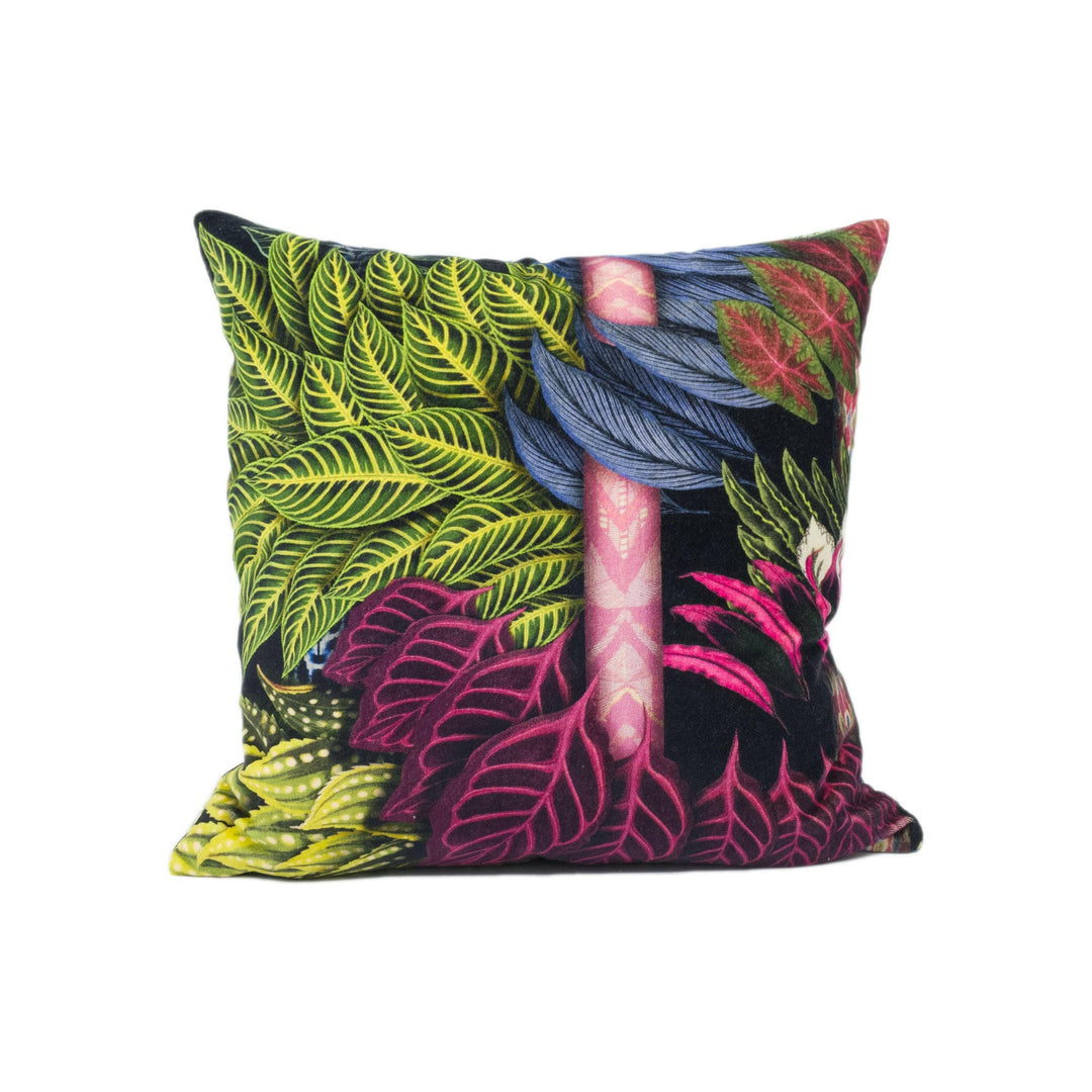 Designers Guild x Christian Lacroix - Belorizonte Soft - Jais - Bold Jungle Floral Cushion Cover - Designer Velvet Pillow Cover - Calathea.