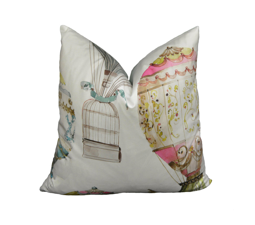 Manuel Canovas - L'Envol - Multicolore - Whimsical Hot Air Balloon Designer Cushion Cover - Handmade Throw Pillow - Designer Home Décor.