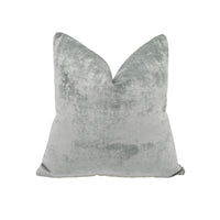 Thumbnail for a grey velvet pillow with a white background