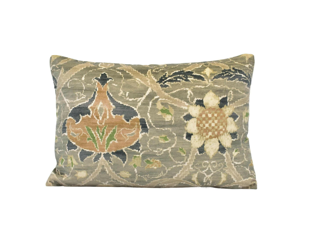 William Morris - Montreal Velvet - Grey / Charcoal -  Sumptuous Persian Velvet Floral Designer Cushion Cover - Luxury Throw Pillow.