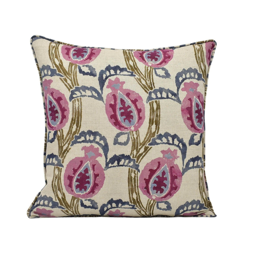 William Yeoward x Designers Guild - Malati - Mulberry - Floral Indian Pomegranate Designer Cushion Cover - Luxury Throw Pillow - Handmade.