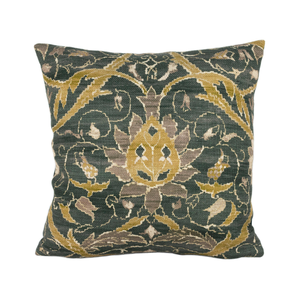William Morris - Montreal - Charcoal / Mustard - Cushion Cover Throw Pillow Designer Home Decor.