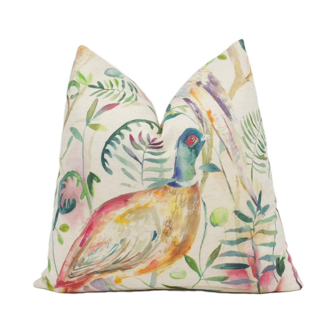 Voyage - Graystoke - Fig - Countryside Pheasant Fowl Cushion Cover - Handmade Throw Pillow - Designer Home Décor.