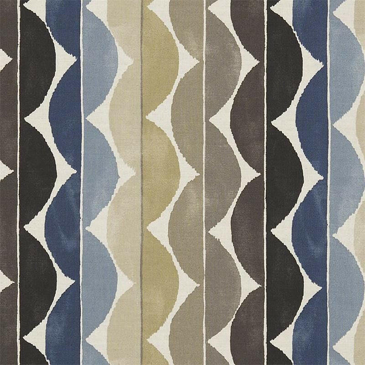 Scion - Yoki - 5 Colourways Available - Terracotta / Berry / Sapphire / Denim / Fig - Retro Curvy Cushion Cover - Handmade Throw Pillow.