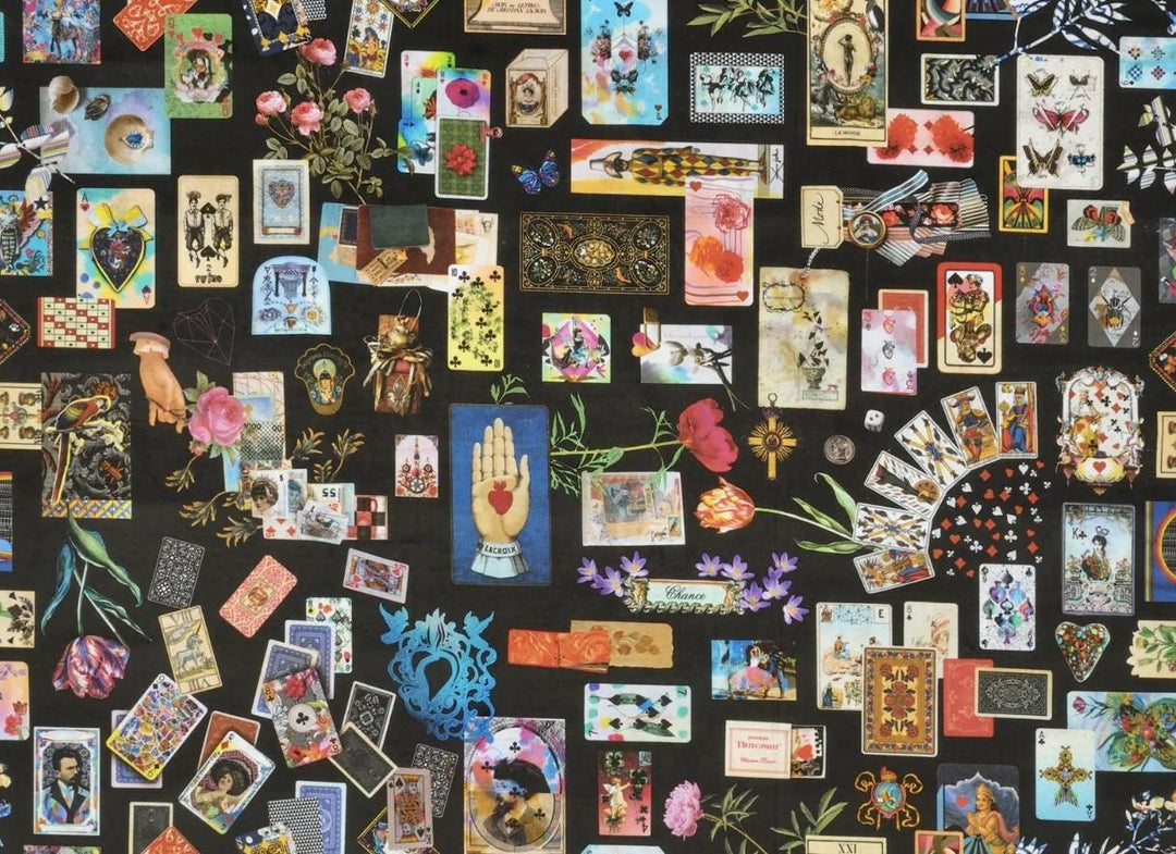 Designers Guild x Christian Lacroix - Maison De Jeu - Reglisse - House of Cards Velvet Cushion Cover - Tarot Throw Pillow - Quirky Designer.