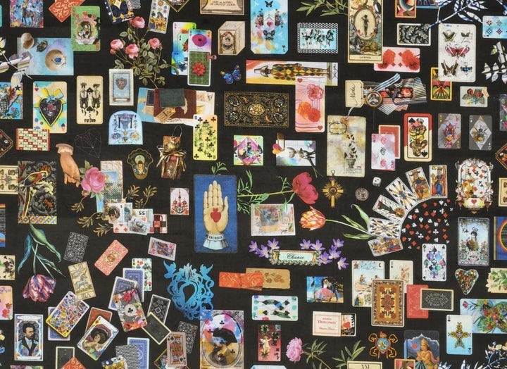 Designers Guild x Christian Lacroix - Maison De Jeu - Reglisse - House of Cards Velvet Cushion Cover - Tarot Throw Pillow - Quirky Designer.