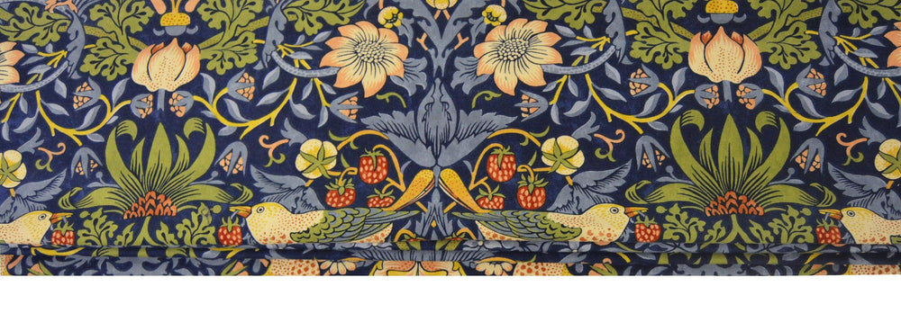 William Morris - Strawberry thief - Indigo / Mineral - Made To Measure Professionally Made Roman Blind.