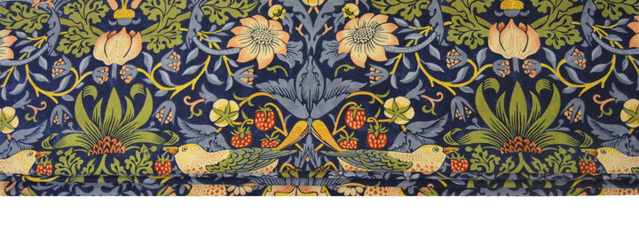 William Morris - Strawberry thief - Indigo / Mineral - Made To Measure Professionally Made Roman Blind.