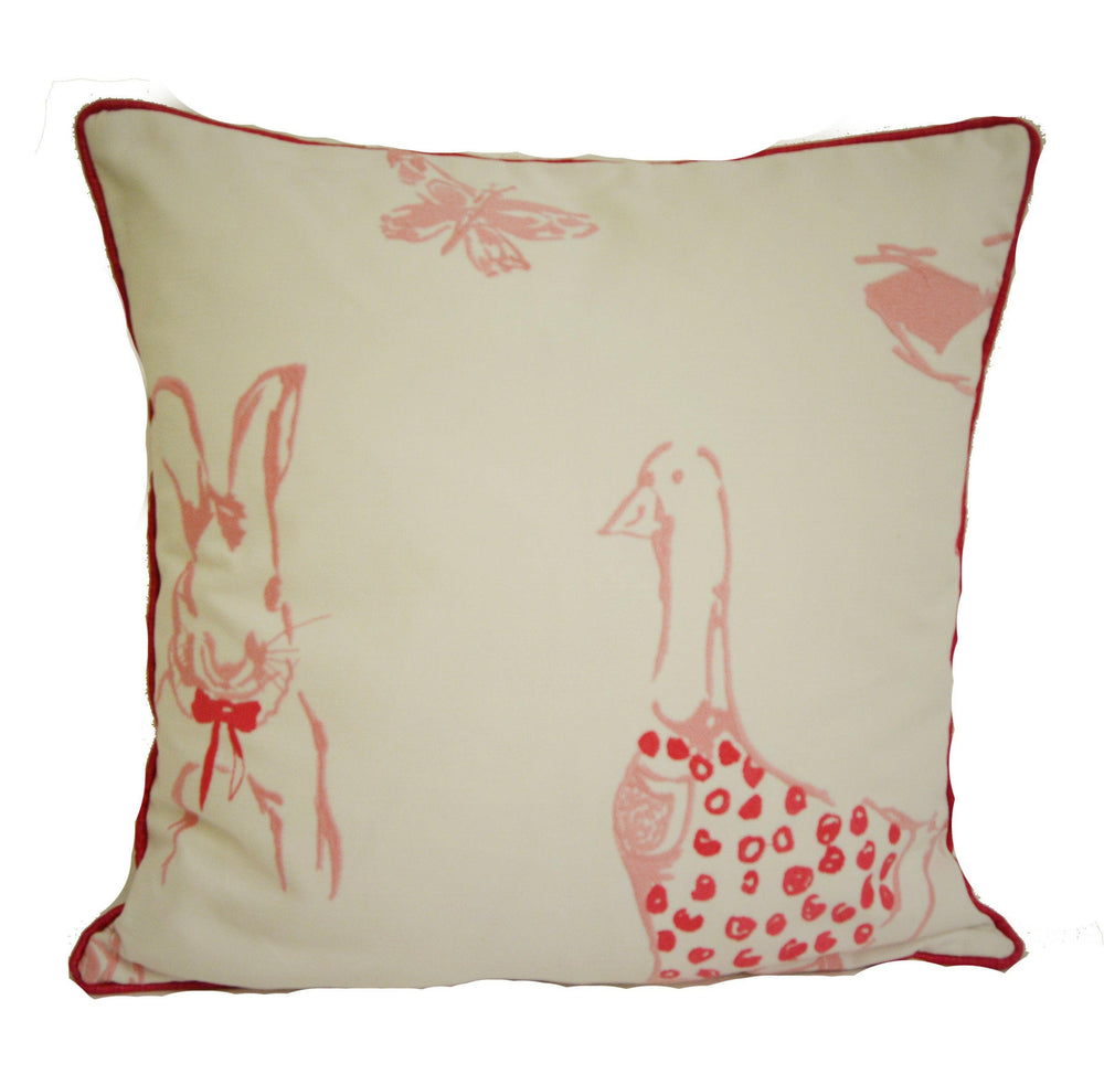 Clarke & Clarke - Jemima - Pink - Stunning Embroidered Cushion Cover Throw Pillow Designer Home Decor.