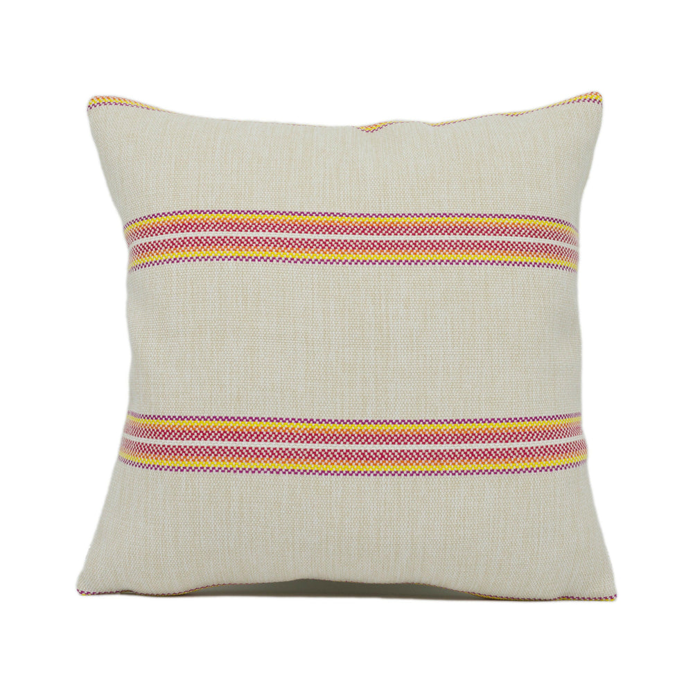 Schumacher - Garden Stripe - Red - Chunky Weave Striped Cushion Cover - Handmade Throw Pillow - Designer Home Décor.