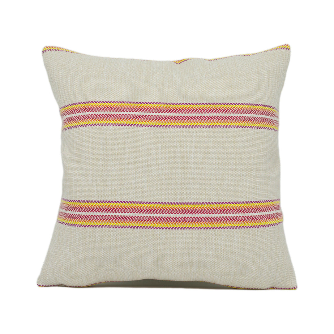 Schumacher - Garden Stripe - Red - Chunky Weave Striped Cushion Cover - Handmade Throw Pillow - Designer Home Décor.
