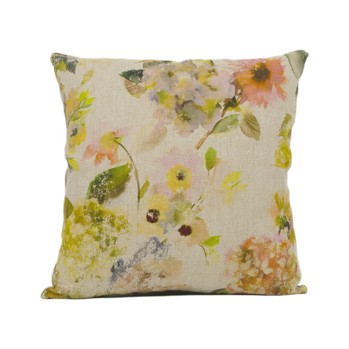 Designers Guild - Palace Flower - Linen - Painterly Distressed Floral Cushion Cover - Handmade Throw Pillow - Designer Home Décor.