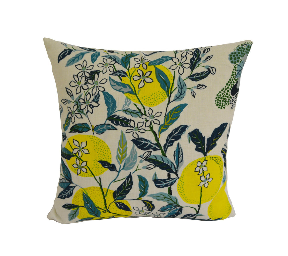 Schumacher - Citrus Garden - Pool - Whimsical Fruit Trees - Designer Cushion Cover - Handmade Throw Pillow Luxury Decor.