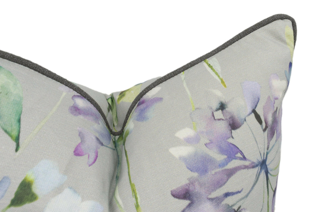 Voyage - Clovelly - Violet - Stunning Floral Watercolour Cushion Cover - Handmade Throw Pillow - Designer Home Decor.