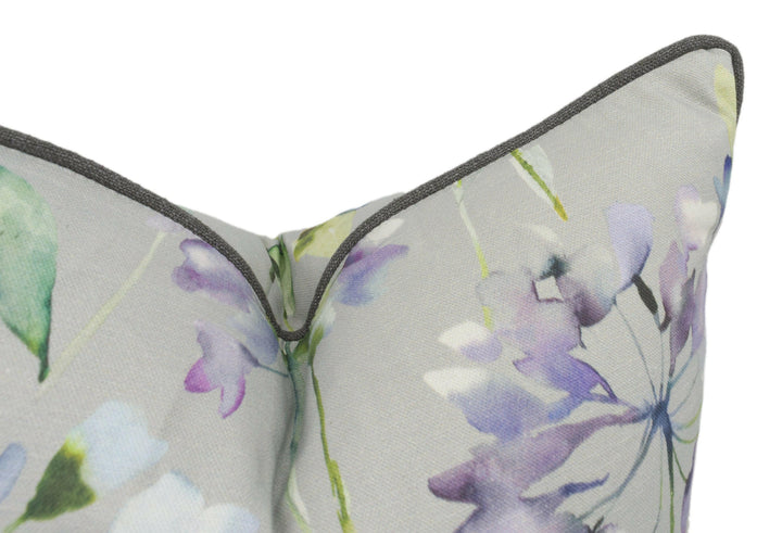 Voyage - Clovelly - Violet - Stunning Floral Watercolour Cushion Cover - Handmade Throw Pillow - Designer Home Decor.