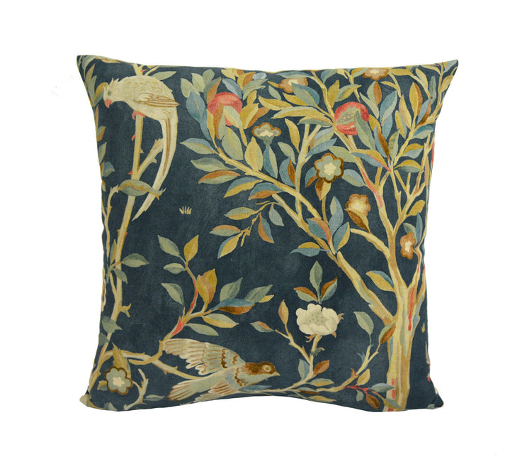 William Morris - Melsetter - Indigo - Beautiful Fresco Floral Designer Cushion Cover - Luxury Throw Pillow - Handmade Home Decor.