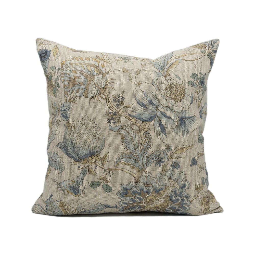 Clarke & Clarke - Sissinghurst - Eau De Nil - Beautiful Illustrative Floral Designer Cushion Cover - Luxury Throw Pillow Handmade.