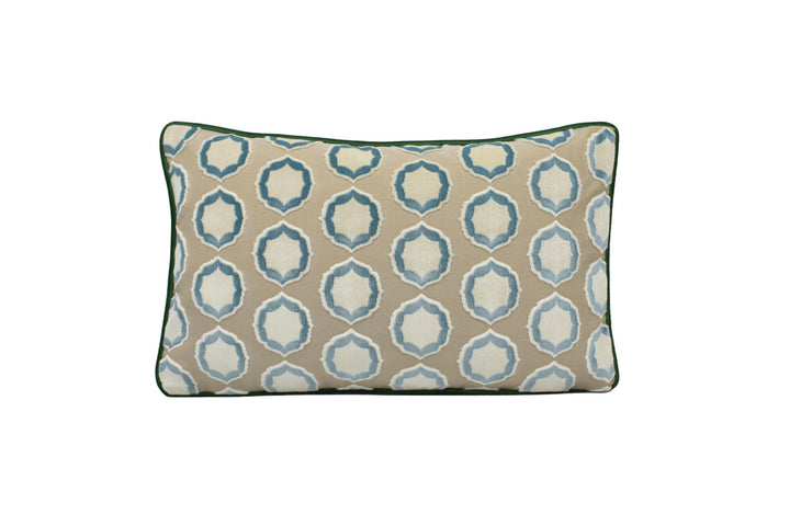 Manuel Canovas - Tiana - Ciel / Ivoire -  Glamorous Polka Dot Designer Cut Velvet Cushion Cover - Luxury Throw Pillow - Handmade Home Decor.