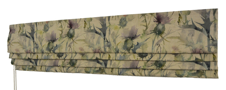 Voyage Decoration - Cirsium - Damson / Natural - Professionally Made Roman Blind.