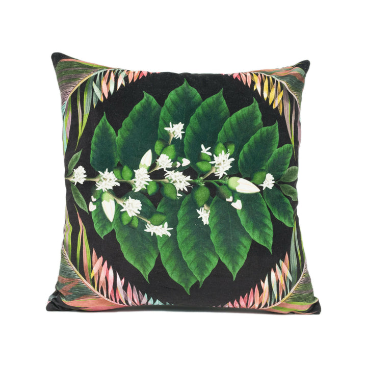 Designers Guild x Christian Lacroix - Feather Park Soft - Jais - Bold Feather Velvet Cushion Cover - Luxury Leaf Pillow Cover - Custom Decor.