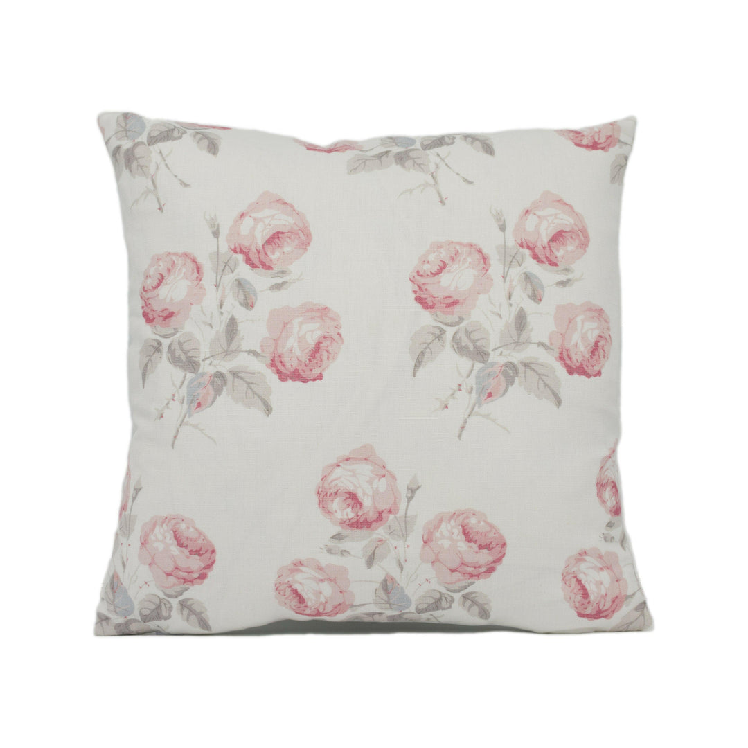 Colefax and Fowler - Bowood - Pink / Grey Linen Union - Classic Iconic Floral Cushion Cover - Handmade Throw Pillow - Designer Home Décor.