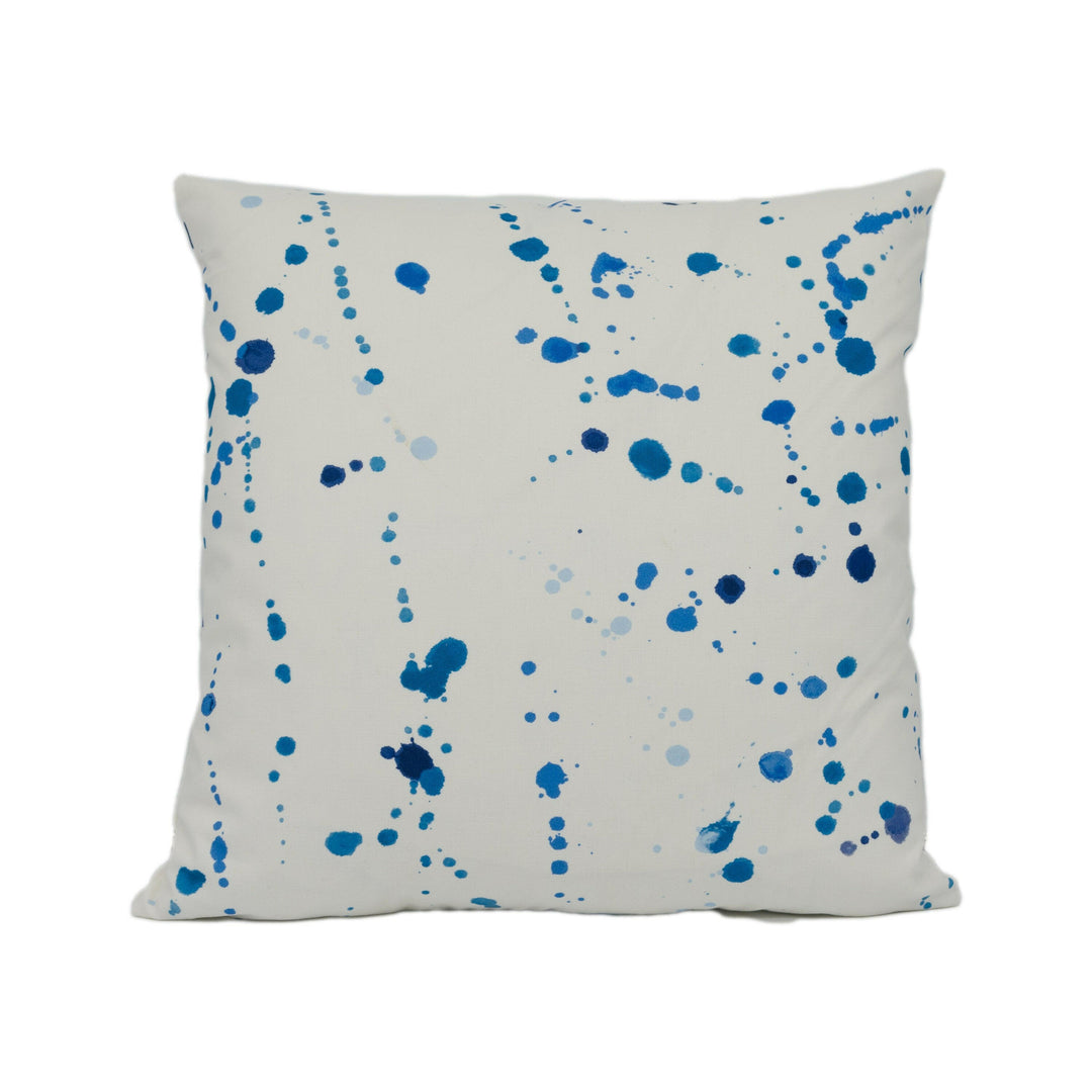 Porter Teleo for Schumacher - Ink Splash - Blue - Abstract Painterly Designer Cushion Cover - Handmade Throw Pillow - Luxury Home Decor.