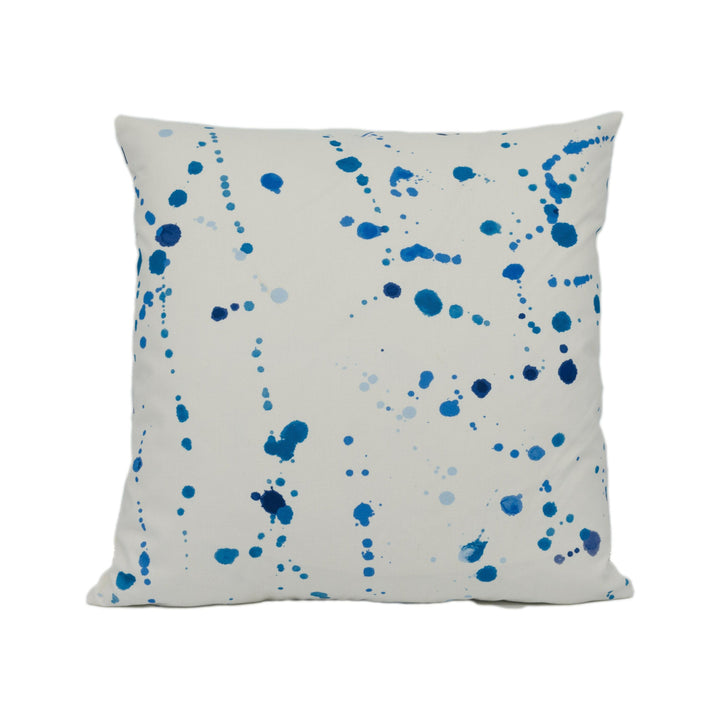 Porter Teleo for Schumacher - Ink Splash - Blue - Abstract Painterly Designer Cushion Cover - Handmade Throw Pillow - Luxury Home Decor.