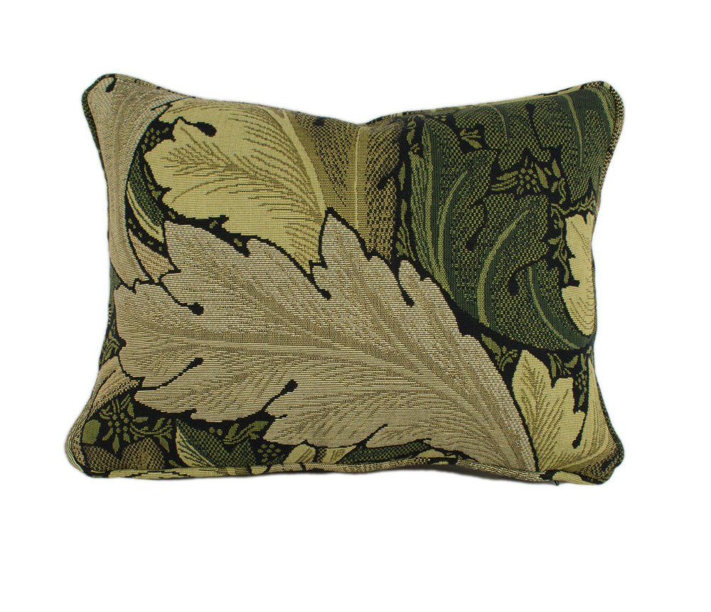 William Morris - Acanthus Tapestry - Forest / Hemp - Classic English Woven Leaves Designer Cushion Cover Home Decor Throw Pillow.