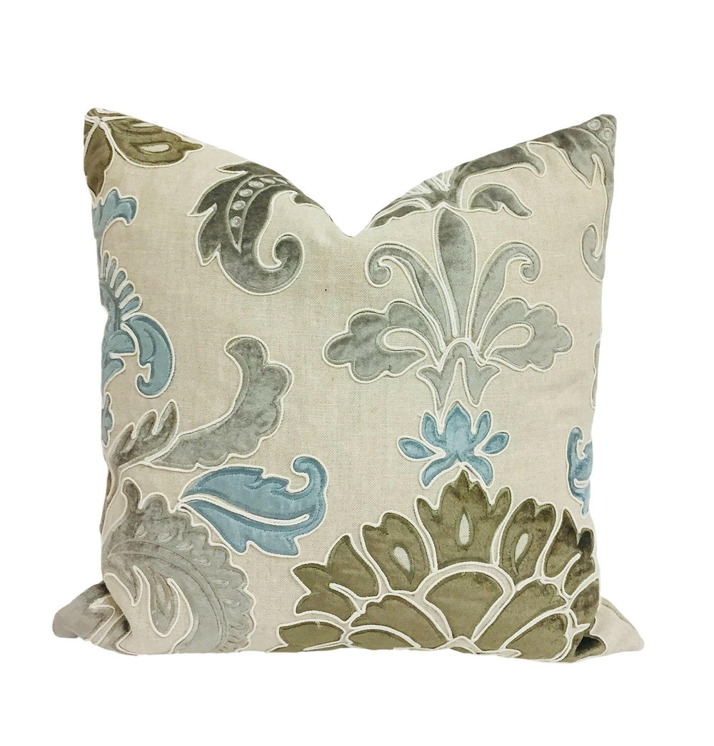 Manuel Canovas - Rosa - Glacier - Stunning High Quality Embroidered Designer Cushion Cover - Handmade Throw Pillow Home Decor.