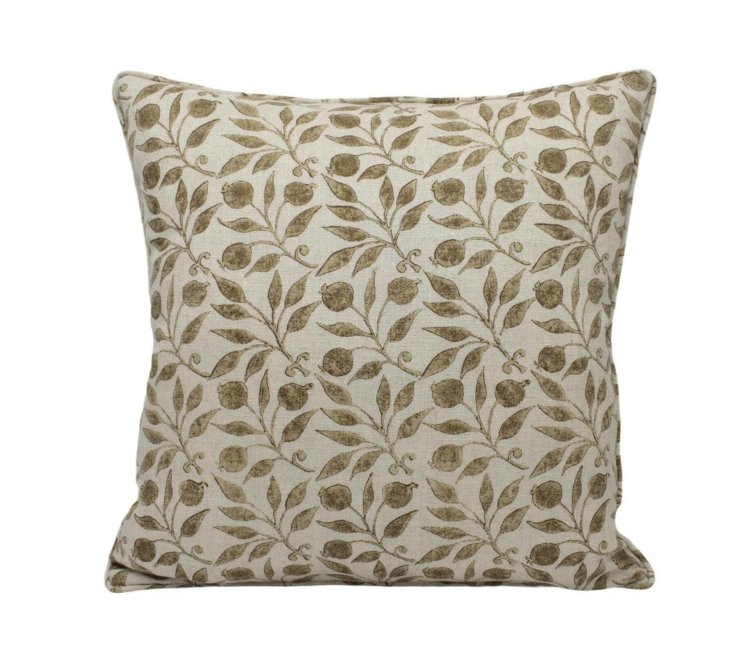 William Morris - Rosehip - Linen / Ecru - Classic Morris Designer Cushion Cover - Intricate Floral Pillow Cover - Beige and Brown Pattern.
