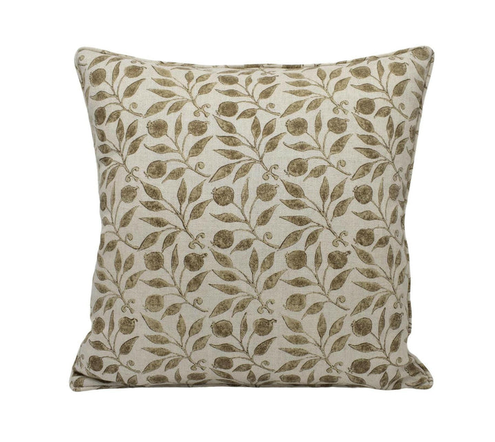 William Morris - Rosehip - Linen / Ecru - Classic Morris Designer Cushion Cover - Intricate Floral Pillow Cover - Beige and Brown Pattern.