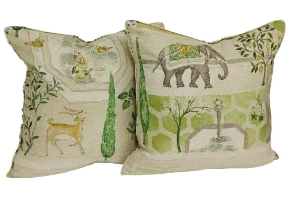 Sanderson - Sultans Garden - Garden Green - Paradise Persian Garden Designer Cushion Cover - Luxury Throw Pillow - Handmade Home Decor.