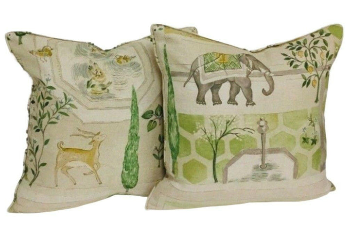 Sanderson - Sultans Garden - Garden Green - Paradise Persian Garden Designer Cushion Cover - Luxury Throw Pillow - Handmade Home Decor.