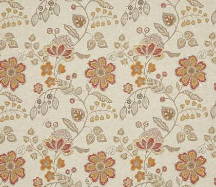 Voyage - Hartwell - Terracotta - Warm Floral Jacquard Cushion Cover - Handmade Throw Pillow - Designer Home Decor.