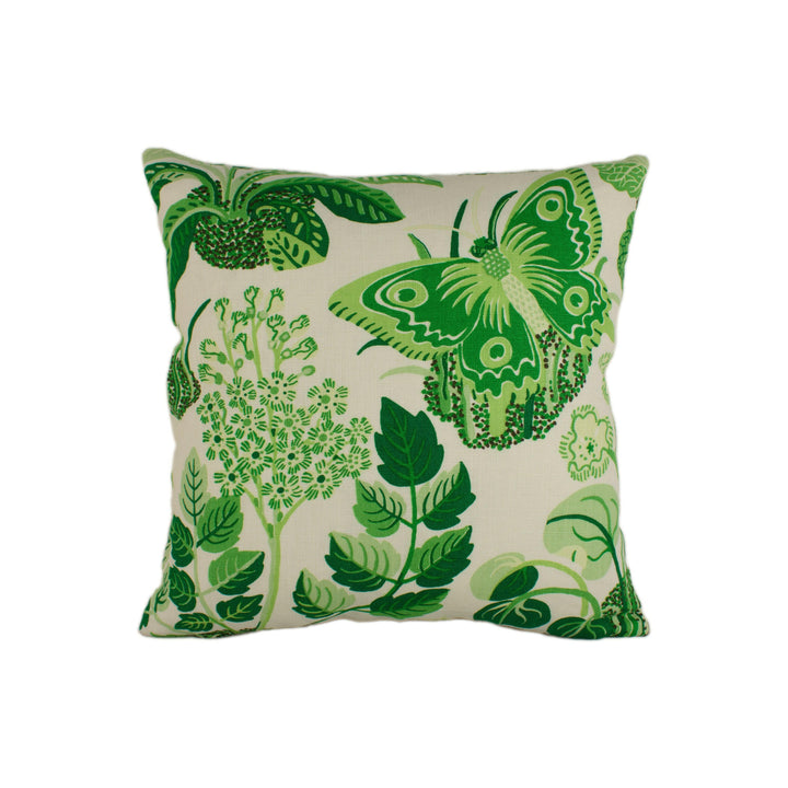 Schumacher - Exotic Butterfly - Leaf - Signature Josef Frank Whimsical Butterfly Designer Cushion Cover - Luxury Throw Pillow - Handmade.