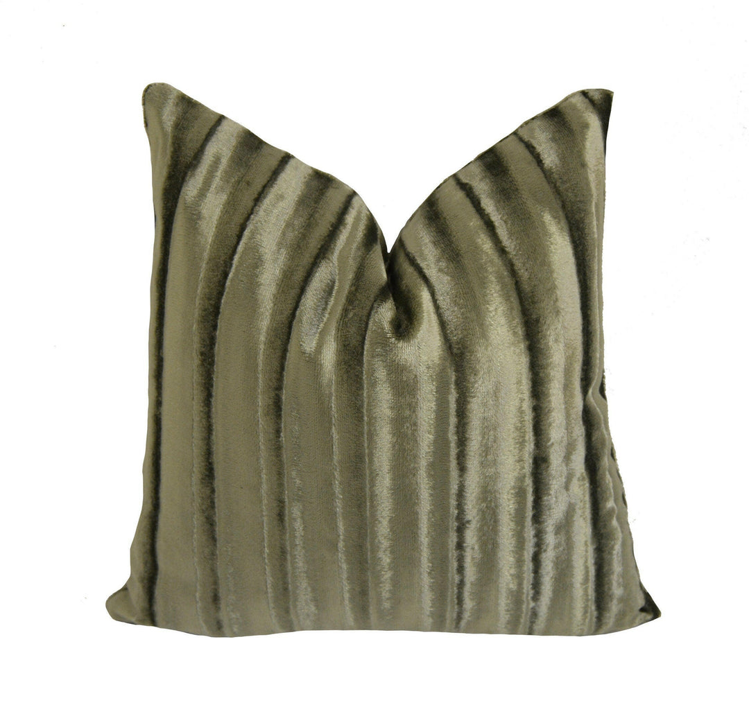 Clarke and Clarke - Rhythm - Ash - Stunning Striped Velvet Cushion Cover Throw Pillow Designer Home Decor.