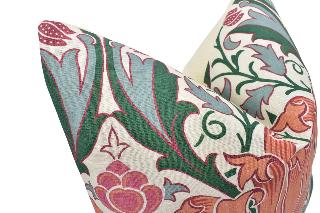 a close up of a pillow on a white background